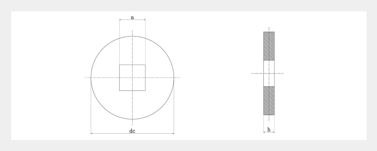 Flat Washer With Square Hole 2D